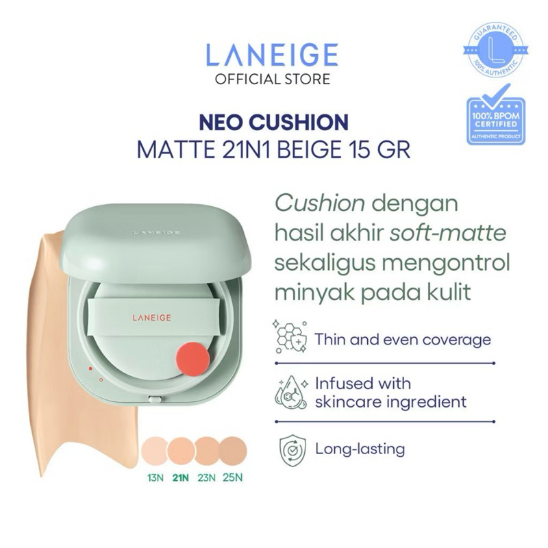 PRELOVED LANEIGE NEO Cushion Matte 21N1 Beige 15gr