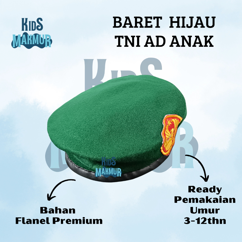 Topi Baret hijau tni ad anak logo baret kopassus anak merah baret biru tni au anak topi