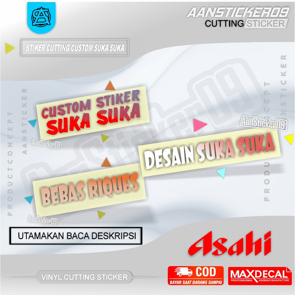 

Stiker Custom Nama Logo Tulisan Stiker Custom Suka Suka bahan anti air
