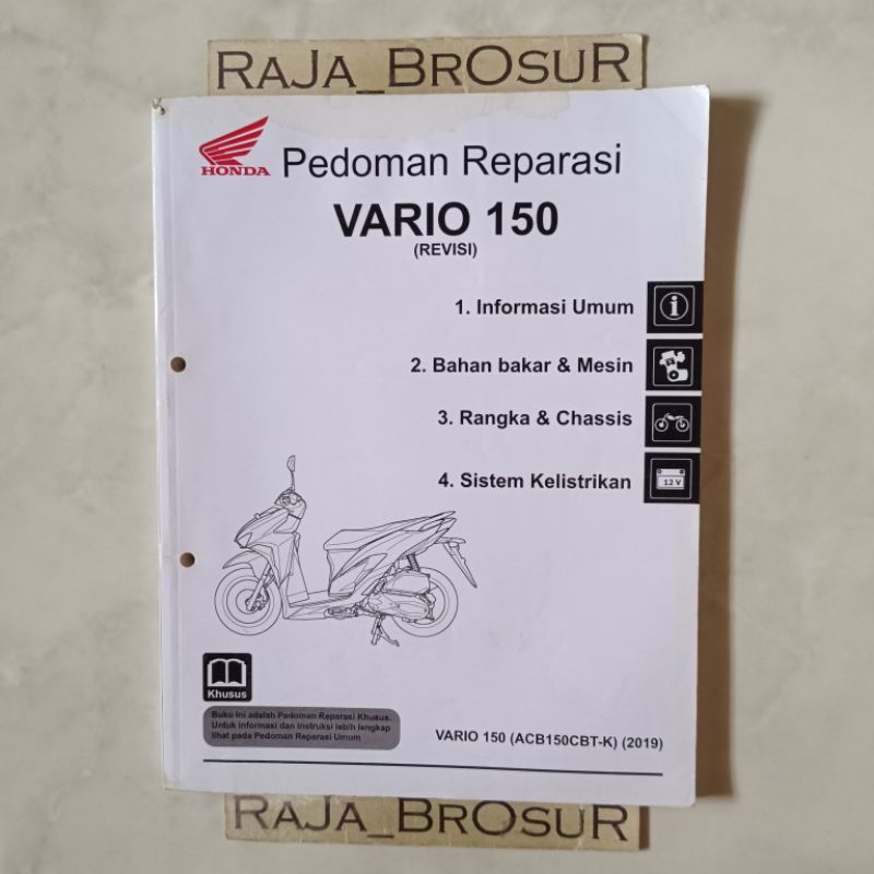 Buku pedoman reparasi/Manual book Honda Vario 150 K59 2018-2022 ORI Original