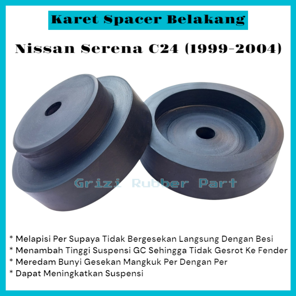 Karet Tatakan Bantalan Peninggi Per Keong Nissan Serena C24 Belakang Set Kanan Kiri Bahan Ban