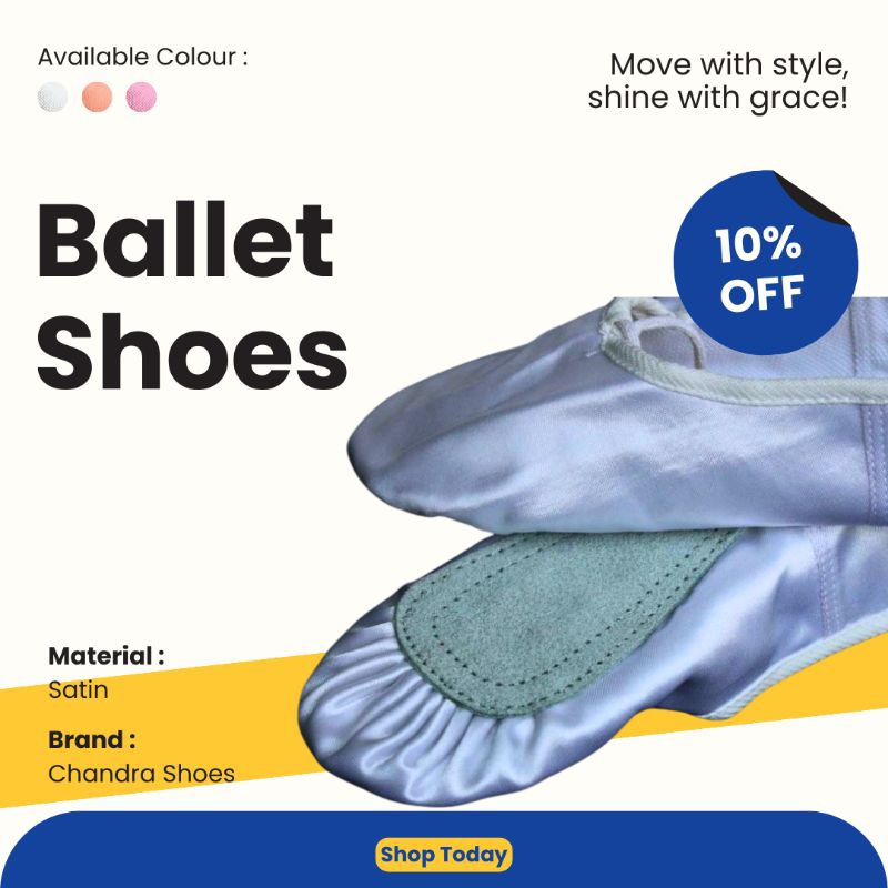 SATIN DEWASA DANCE4SOUL - SEPATU Satin CHANDRA - BALLET - BALET - TARI - DANCE ANAK / DEWASA Ukuran 