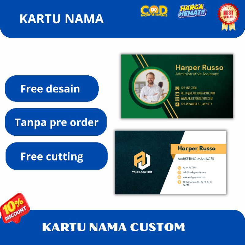 

KARTU NAMA ESTETIK | KARTU NAMA CUSTOM FREE DESAIN | 1 HARI JADI | CETAK 1 / 2 SISI