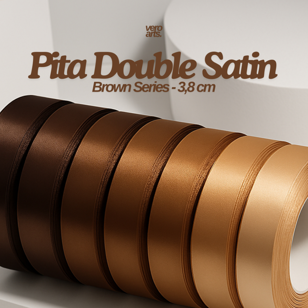 

1 Yard - Brown Series Pita Double Satin Premium 3.8 cm | Pita Satin Import