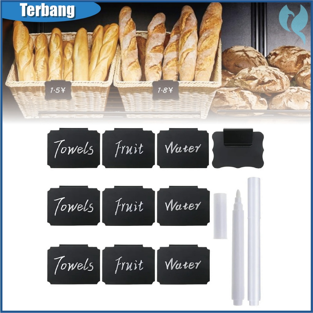 

10 Unit Label Harga Klip Papan Tulis: Tanda Pemegang Label untuk Rak Makanan, Tempat Sampah dan Rak