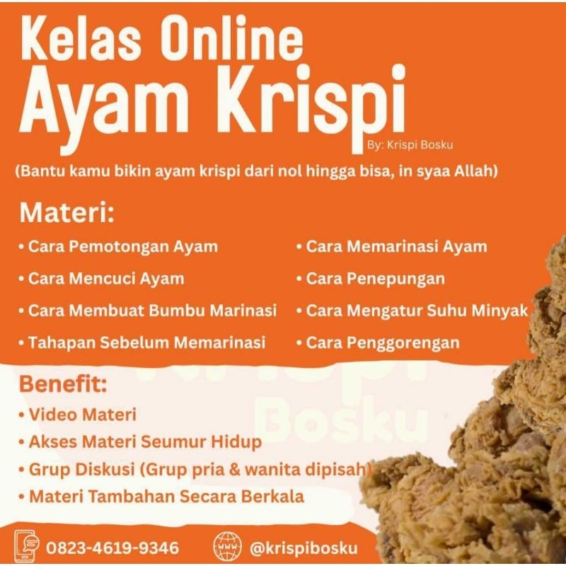 

[AYAM KRISPI/ CRISPY] Kelas Ayam Krispi Ala Krispi Bosku