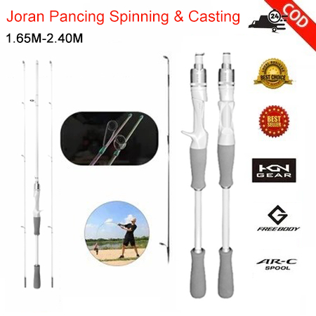 Joran Pancing Spinning & Casting 1.65M-2.4M Gagang Karbon Joran Casting Joran ultralight UL Ajiro sa