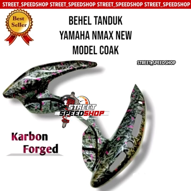 Behel Begel Nmax New Model Coak KARBON FORGED Behel Nmax New Lubang Coak Carbon Tanduk Nmax 155 Mode