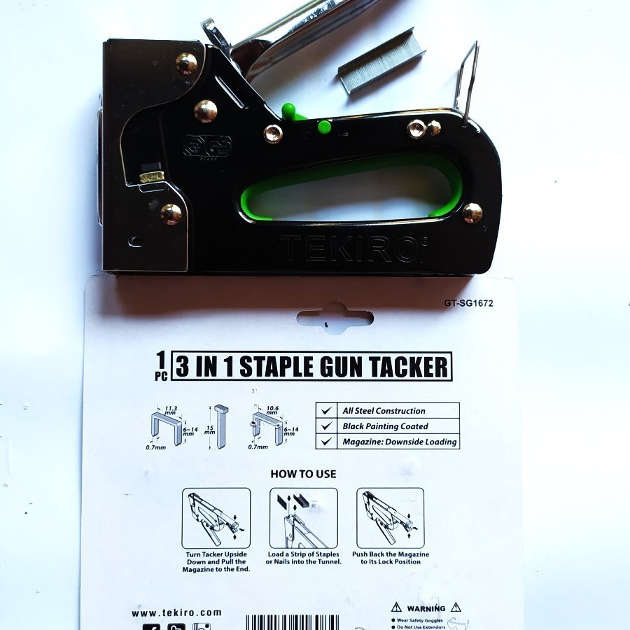 

TEKIRO STEPLES TEMBAK 6 - 14 mm STAPLE GUN TACKER 3 in 1 STEPLES JOK