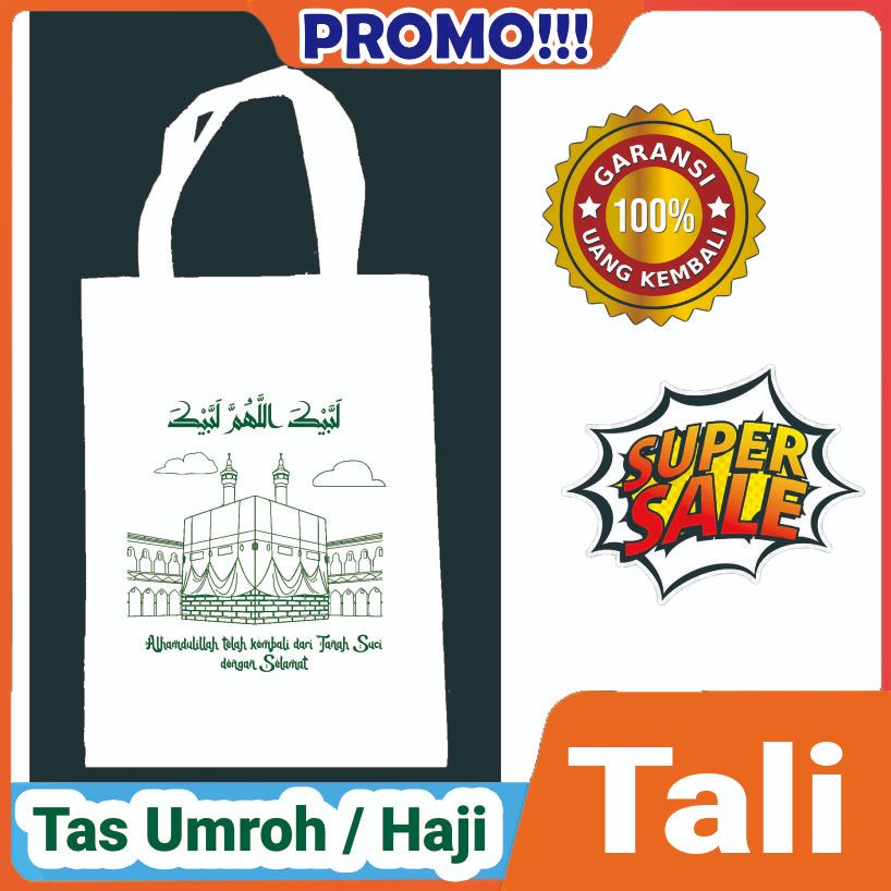 

Tas Souvenir HAJI atau UMROH t25x20x8 (lipat samping) per 12 pcs / 1 Lusin