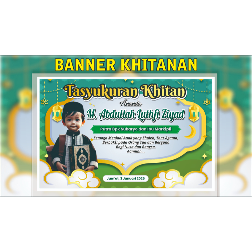 Spanduk Khitanan Banner Khitanan 2 M x 1 M Bebas Desain