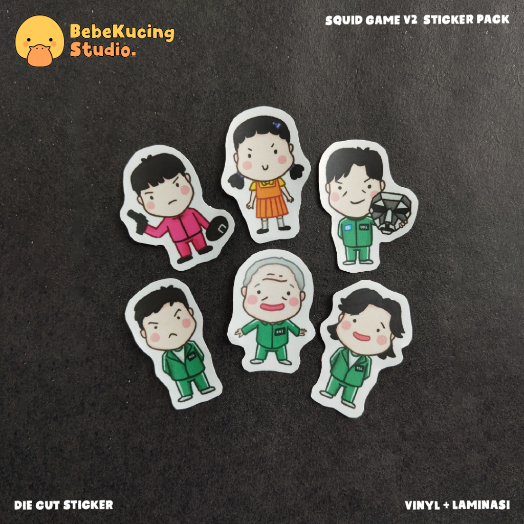 

Squad Game V2 Sticker Pack/Sheet High Quality bahan Vinyl Waterproof + Laminasi