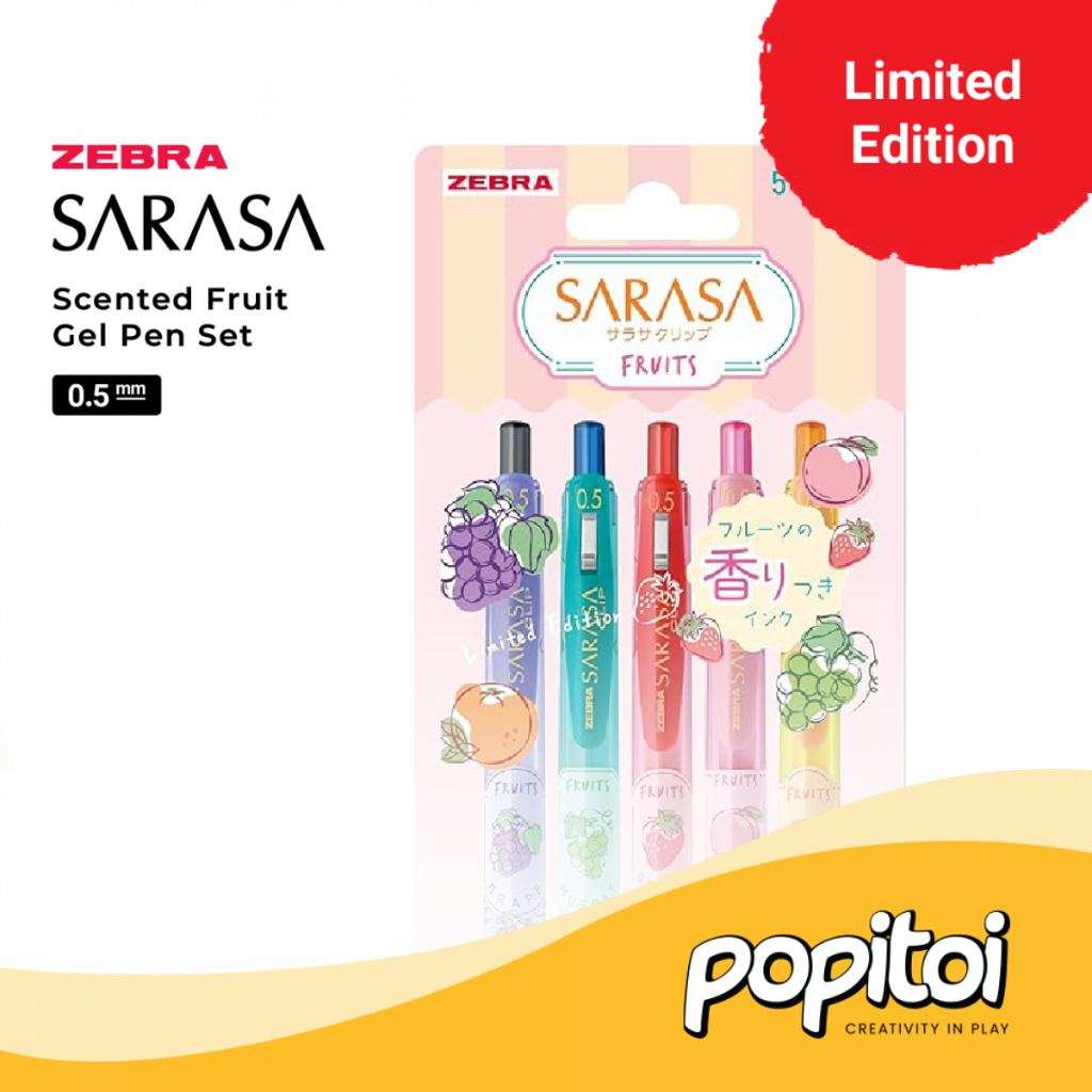 Zebra Sarasa Gel Pen Set Scented Fruit Basic Vintage Milk Neon Shine Colors Pulpen Warna Warni