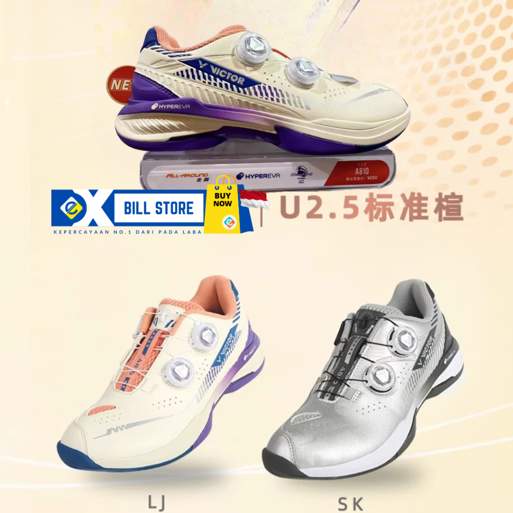 (Exbill) Sepatu Bulutangkis VICTOR A810 BOA – HYPEREVA + ENERGYMAX 3.0 untuk Kecepatan Tingkatkan ag