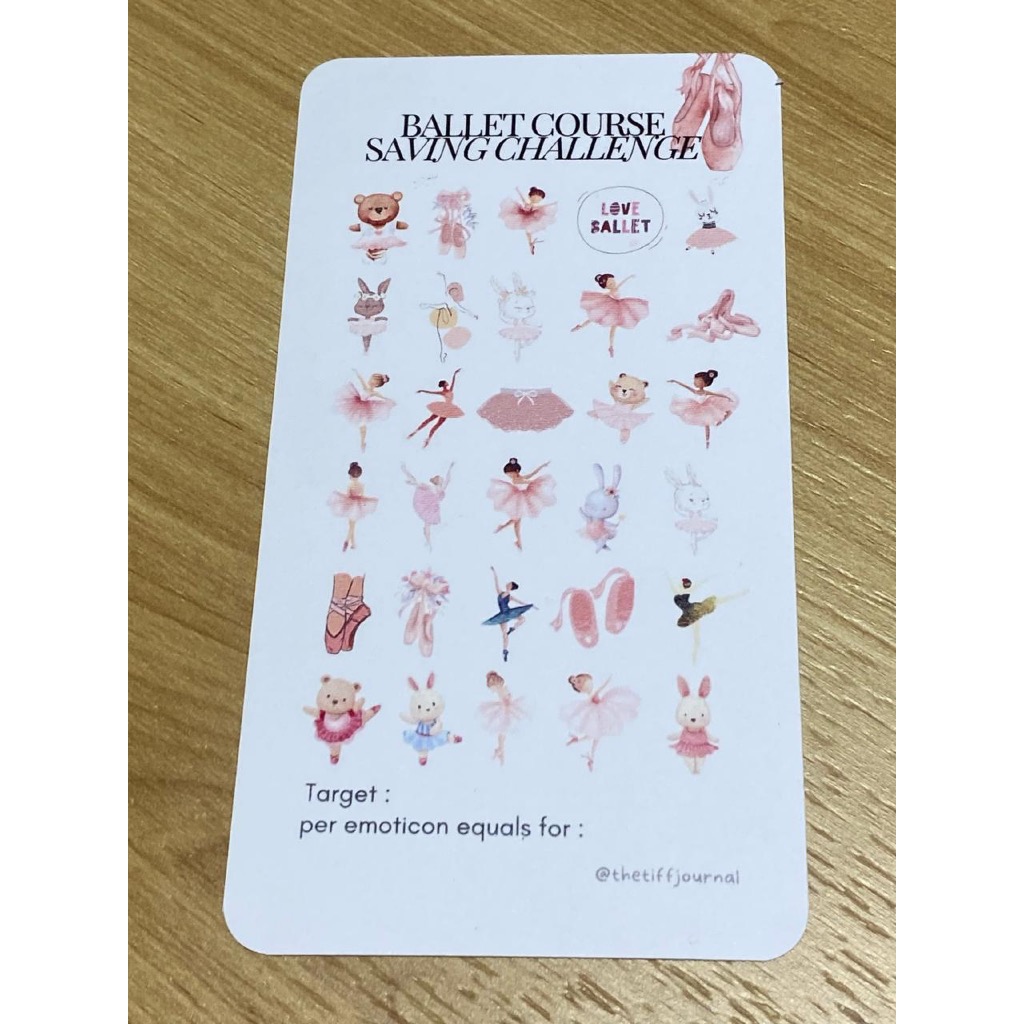 

SAVING CHALLENGE | BUDGETING CARD | CASH STUFFING - BALLET COURSE