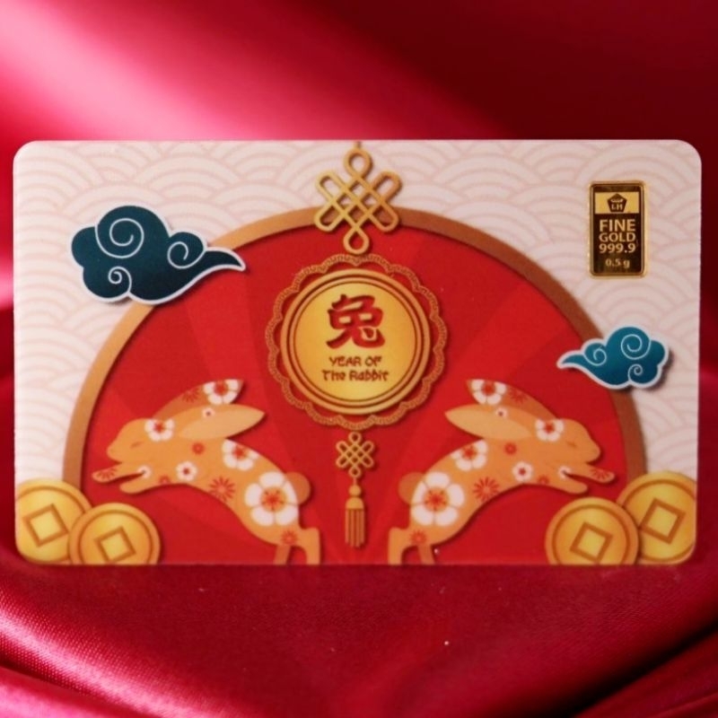 Logam Mulia Emas ANTAM 0.5 gr Imlek Shio Kelinci Year Of The Rabbit Gift Series