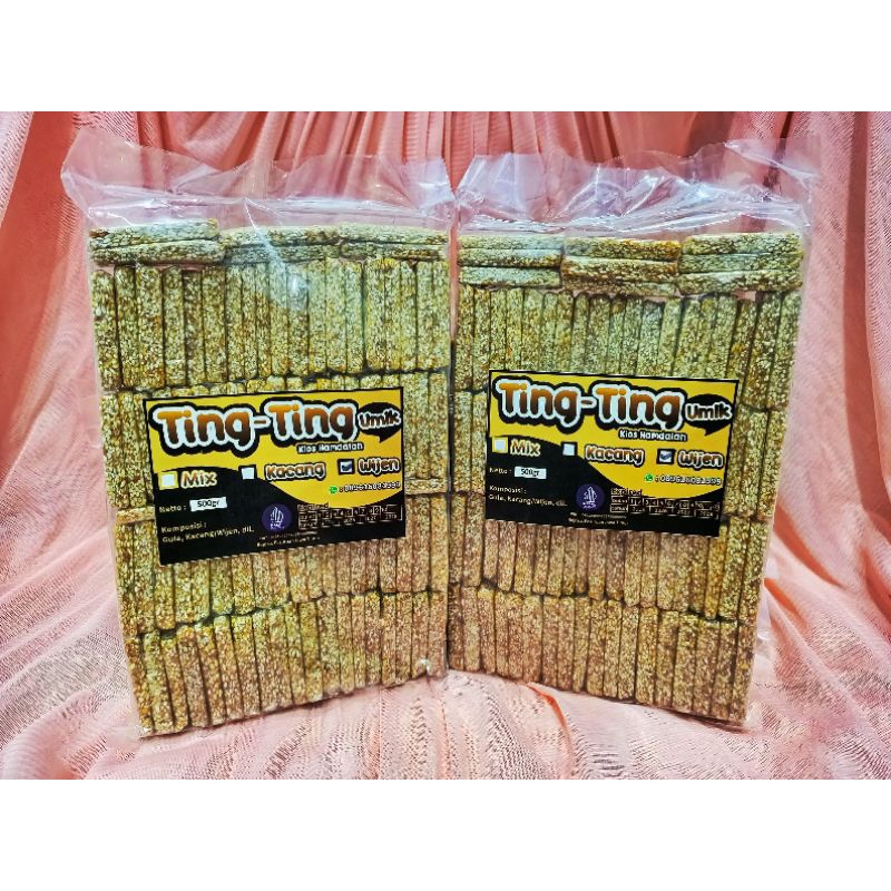 

Ting Ting Wijen 1 Kg (2 Pak @500gr) – Tingting Umik Jadul Khas Rejoso Renyah & Manis