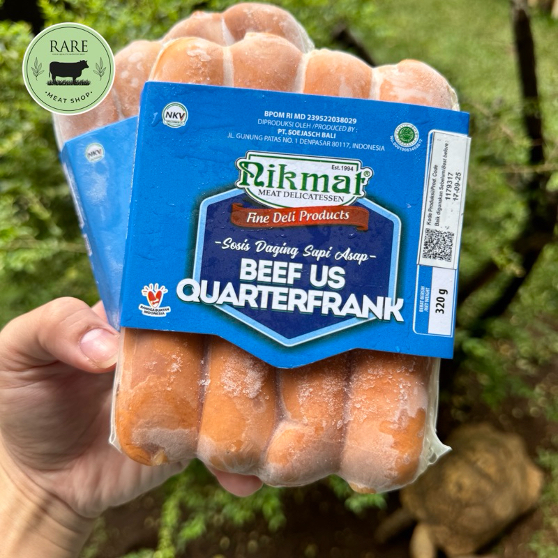 

NIKMAT halal beef US quarterfrank sausage sosis sapi asap 15 cm 320 gr