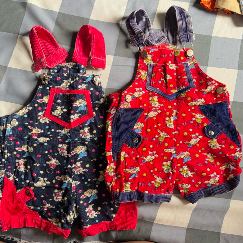 [ ready stock ] Ariel Athaya Atasan Baju Pakaian Overall Anak Corduroy Kodokan Cewek Cowok Red Navy 