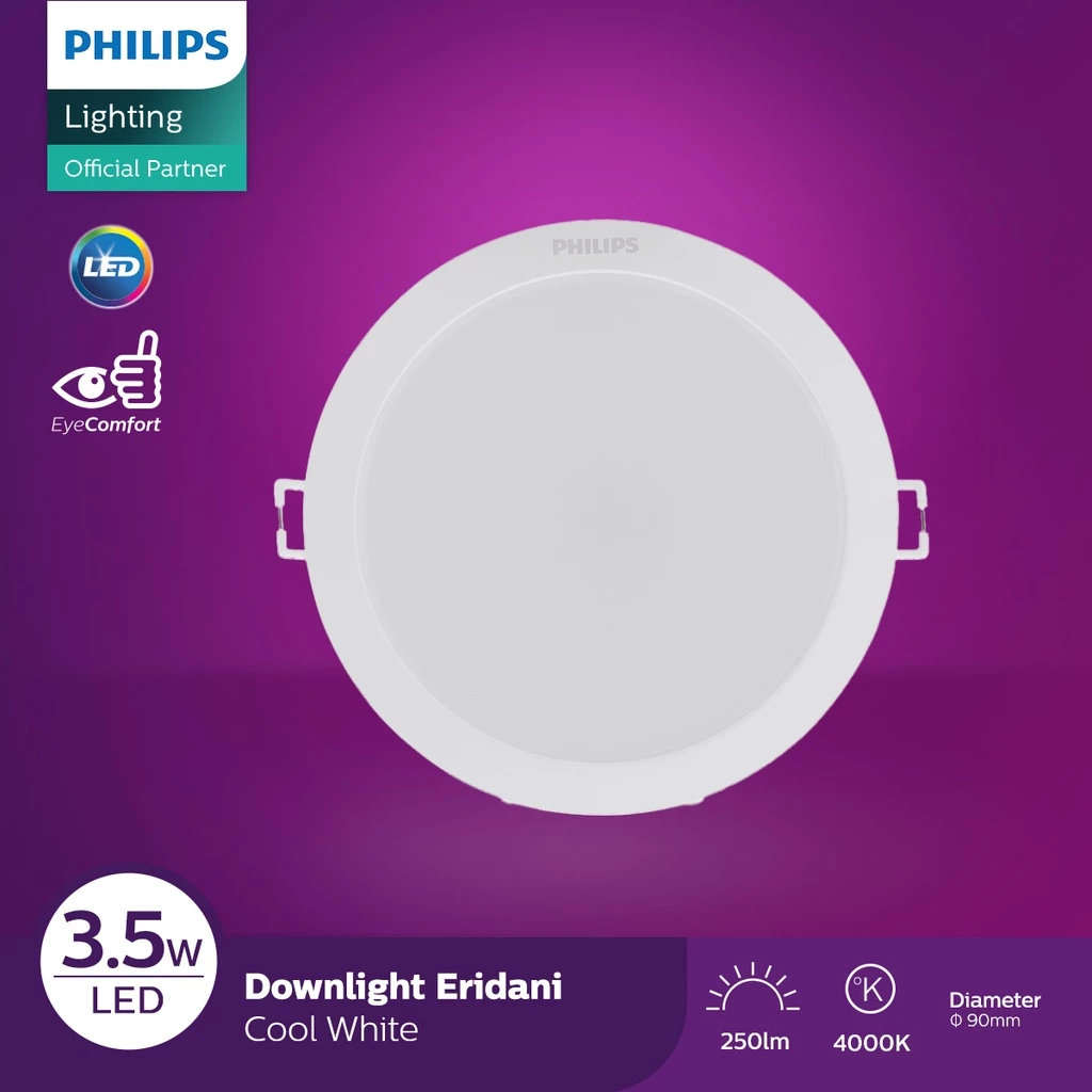 Lampu Philips Downlight Eridani LED 3W,7W,10W,14W 4000K Naturalwhite / Lampu Downlight Philips