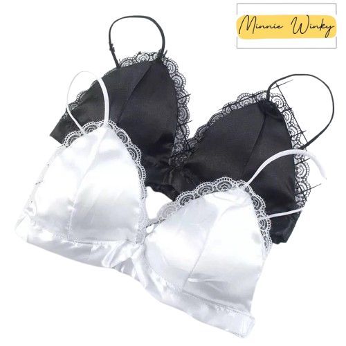 MW - Bra V Bahan Satin BH Push Up Atasan Wanita
