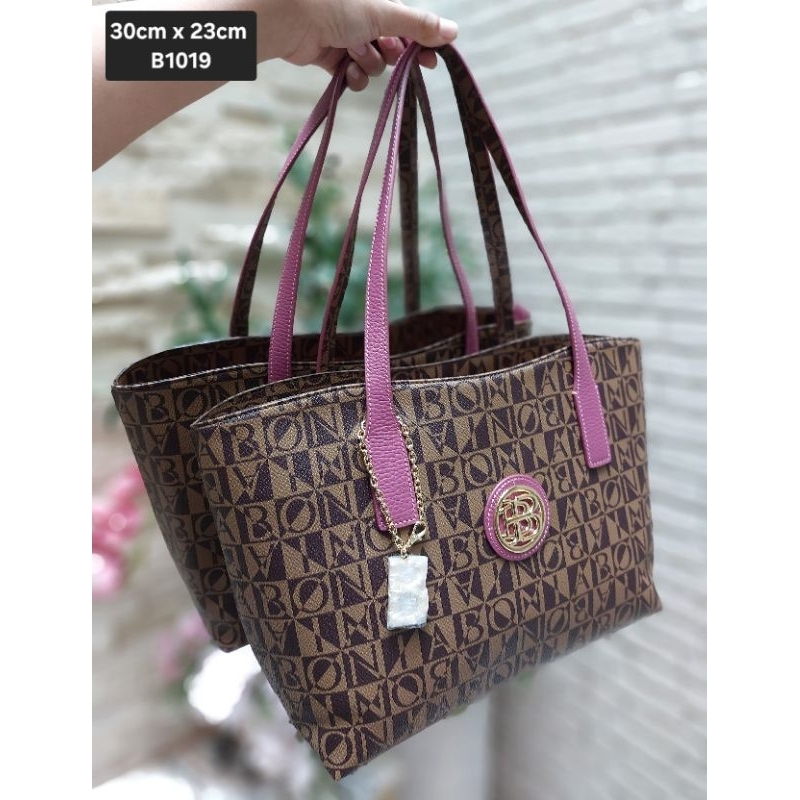 Tote bag monogram tali ungu Bonia ori