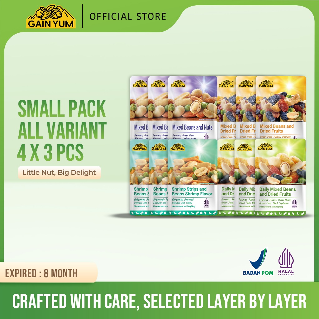 

Gain Yum - Kacang Campur Kam Yuens Mixed Beans and Nuts ALL VARIANT SMALL PACK