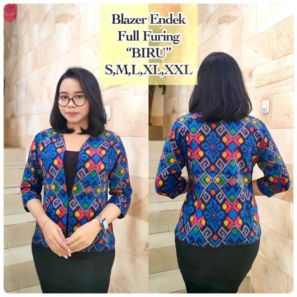 Blazer Endek Wanita//Rompi Endek Wanita(full furing)