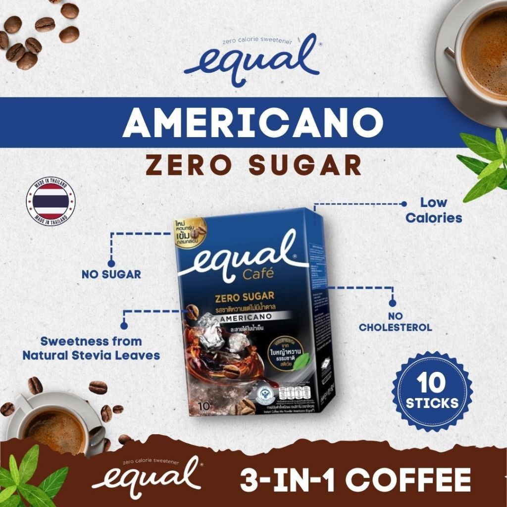 

EQUAL Cafe Americano Zero Sugar 10 sticks 50gr