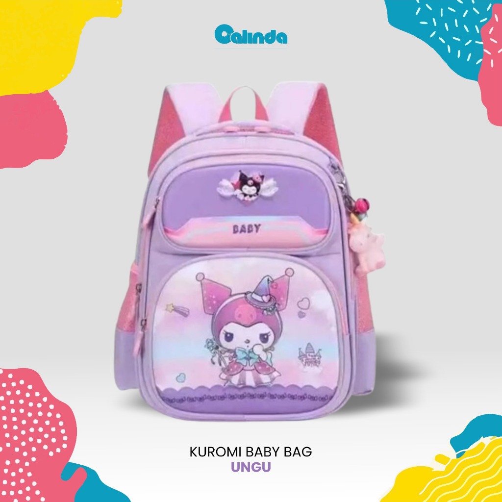 Tas Sekolah Kuromi/Tas Sekolah Anak/Tas Ransel Anak/Tas Kuromi ungu/Tas Sekolah Anak Perempuan