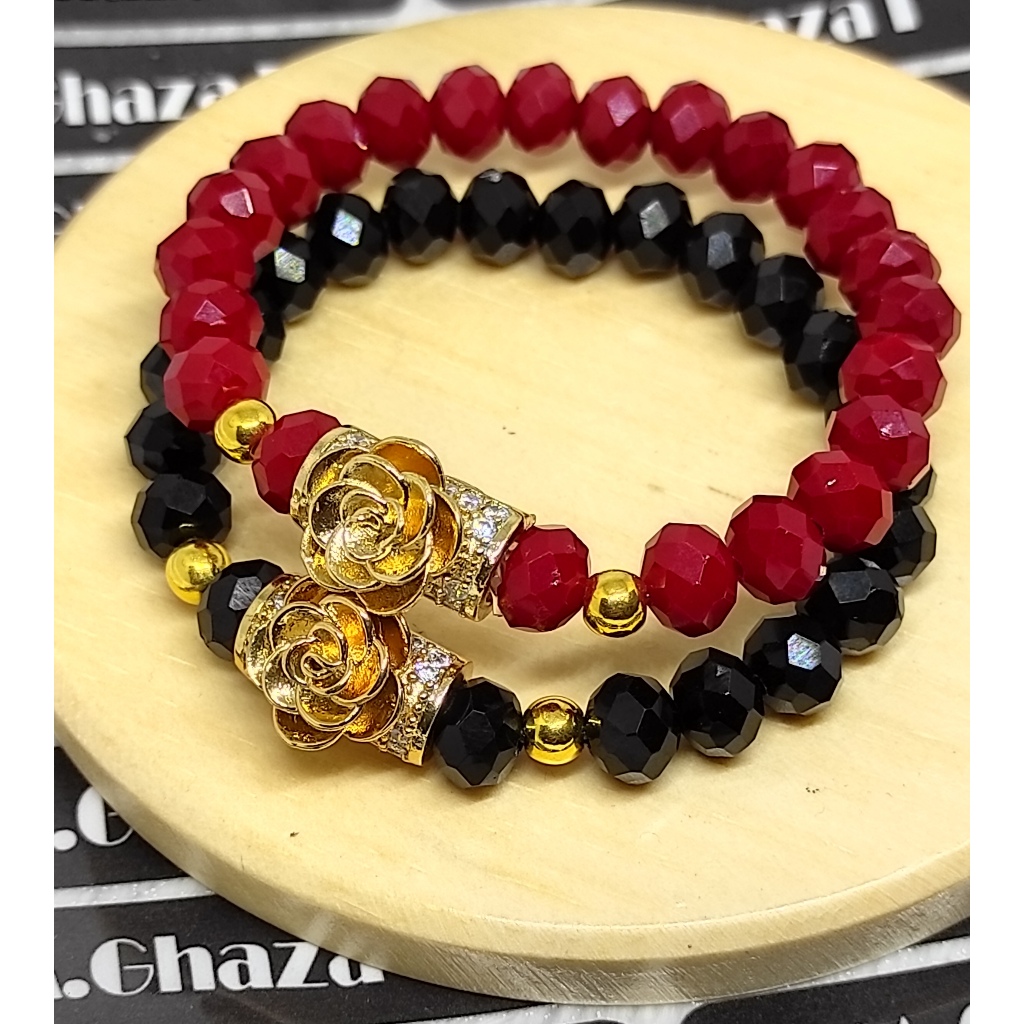 GELANG MANIK MANIK GELANG KRISTAL CEKO GELANG CHARM MIX BOBA GELANG TANGAN WANITA DEWASA