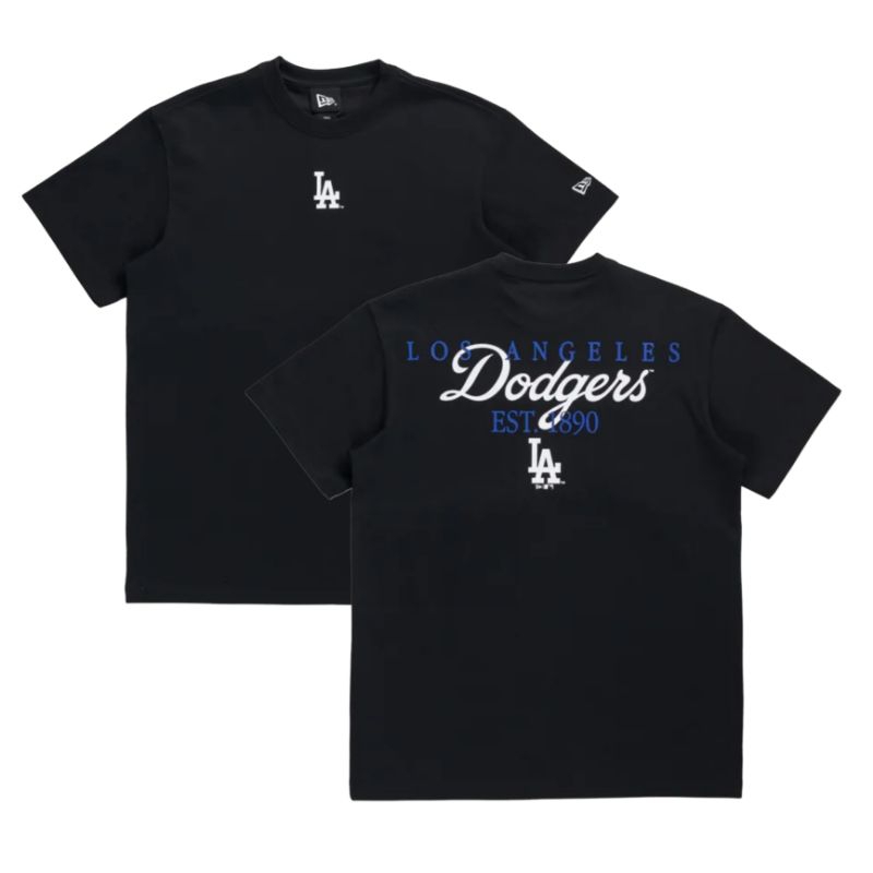 T-Shirt New Era Cap Los Angeles Dodgers MLB Script Black Original