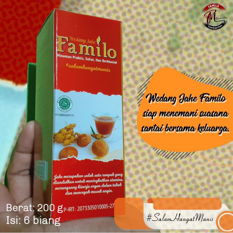 

Wedang Jahe Familo Kemasan Box isi 6 biang