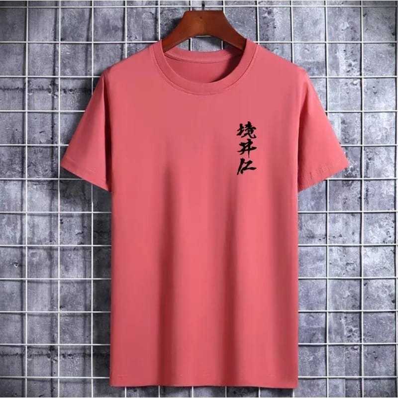 Kaos Pria Pink Japan I Love You Motif Simpel Catton 24s | Kaos Distro Simpel Tulisan Jepang | Kaos J