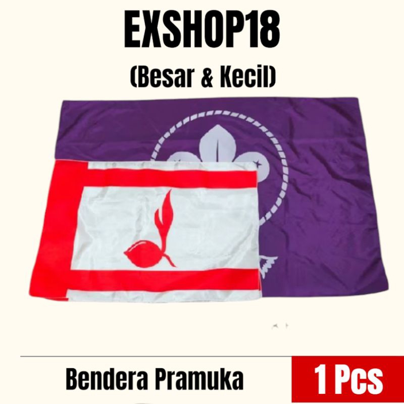 Bendera Pramuka Sablon Besar & Kecil / Bendera Tunas Kelapa Pramuka / Bendera Wosm
