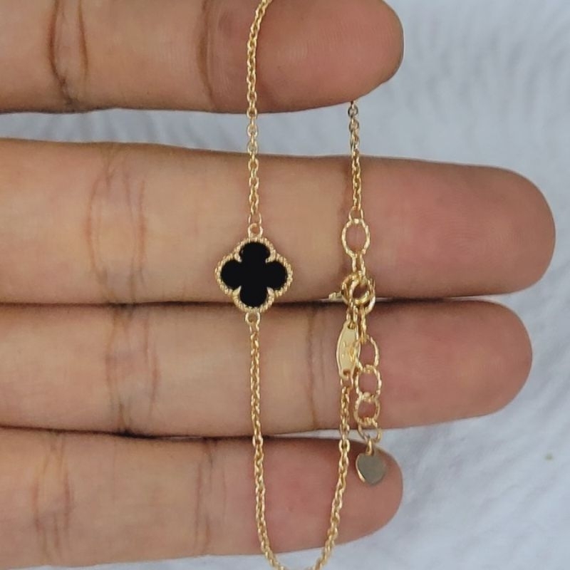 Gelang titanium anti karat / Gelang bunga rantai / Gelang  titanium wanita