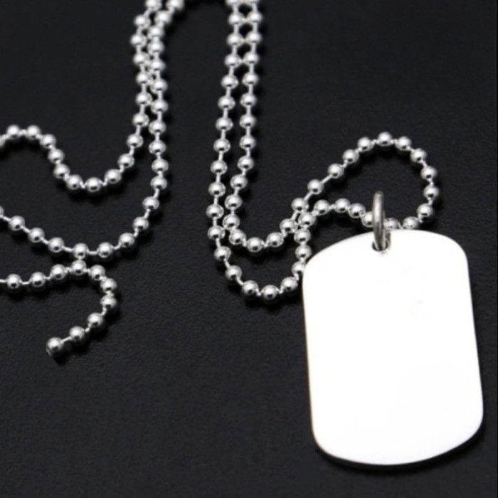 Kalung Pria Baja Model Lada Liontin Army DogTag Anti Karat