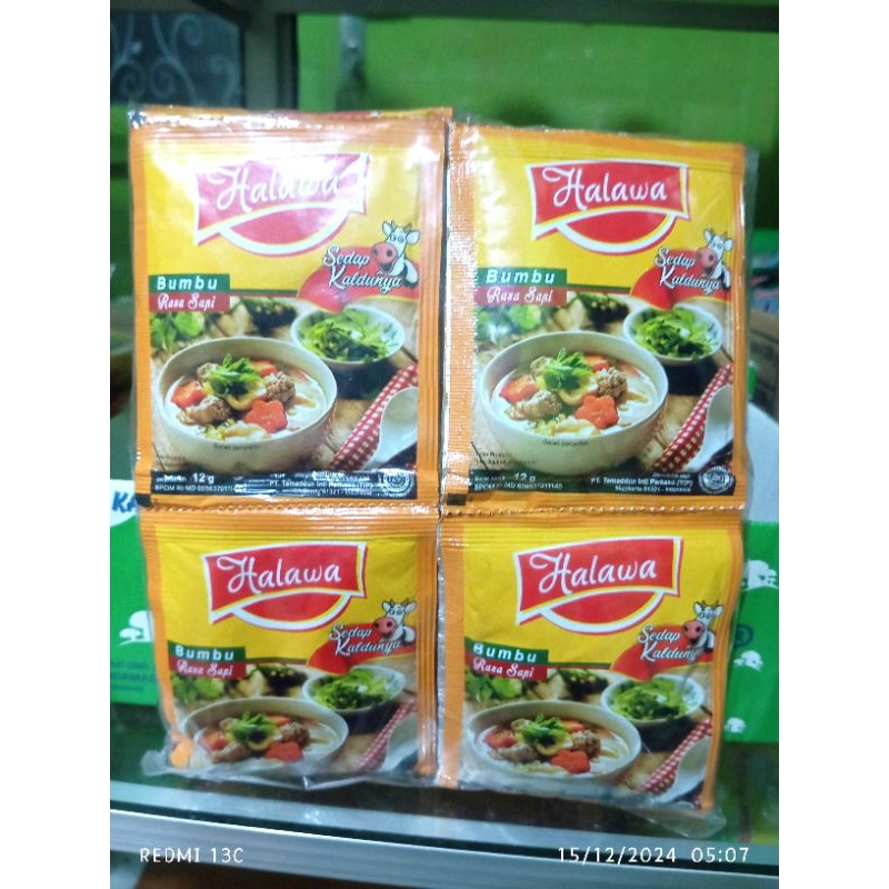 

Kaldu Sapi Halawa - 1pack isi 24Sachet @12gr - Kaldu bubuk tanpa MSG Sintetis