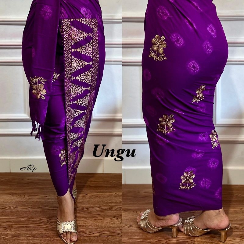 KAIN KATUN ENDEK JUMPUTAN TRETES PUCUK EMAS + SELENDANG