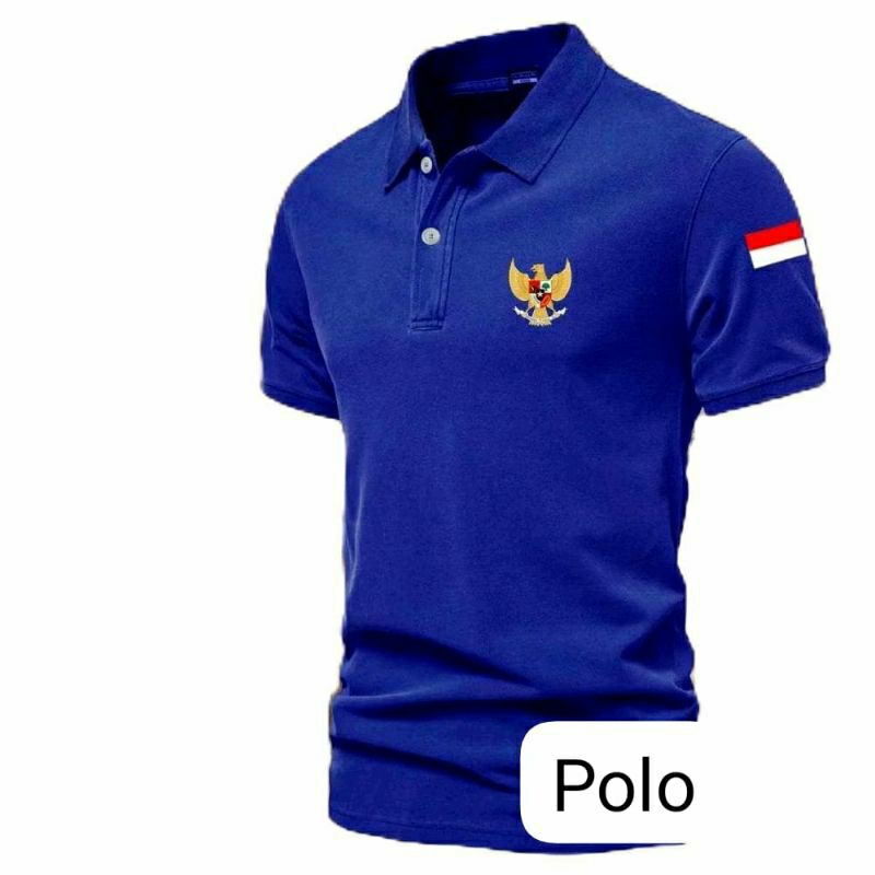 KAOS POLO BERKERAH PRIA DAN WANITA LOGO PANCASILA BENDERA MERAH PUTIH // TSHIRT POLO BERKERAH LOGO P
