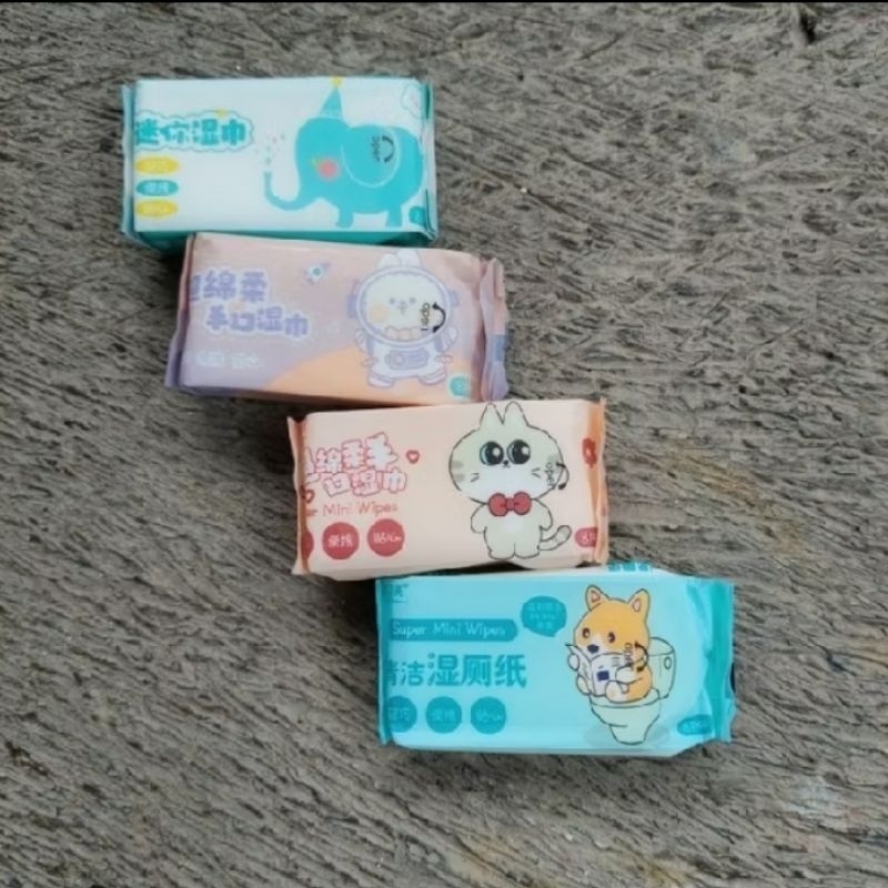 Super Mini Wet Wipes/ Tisu Basah Mini Ukuran Mini Travel
