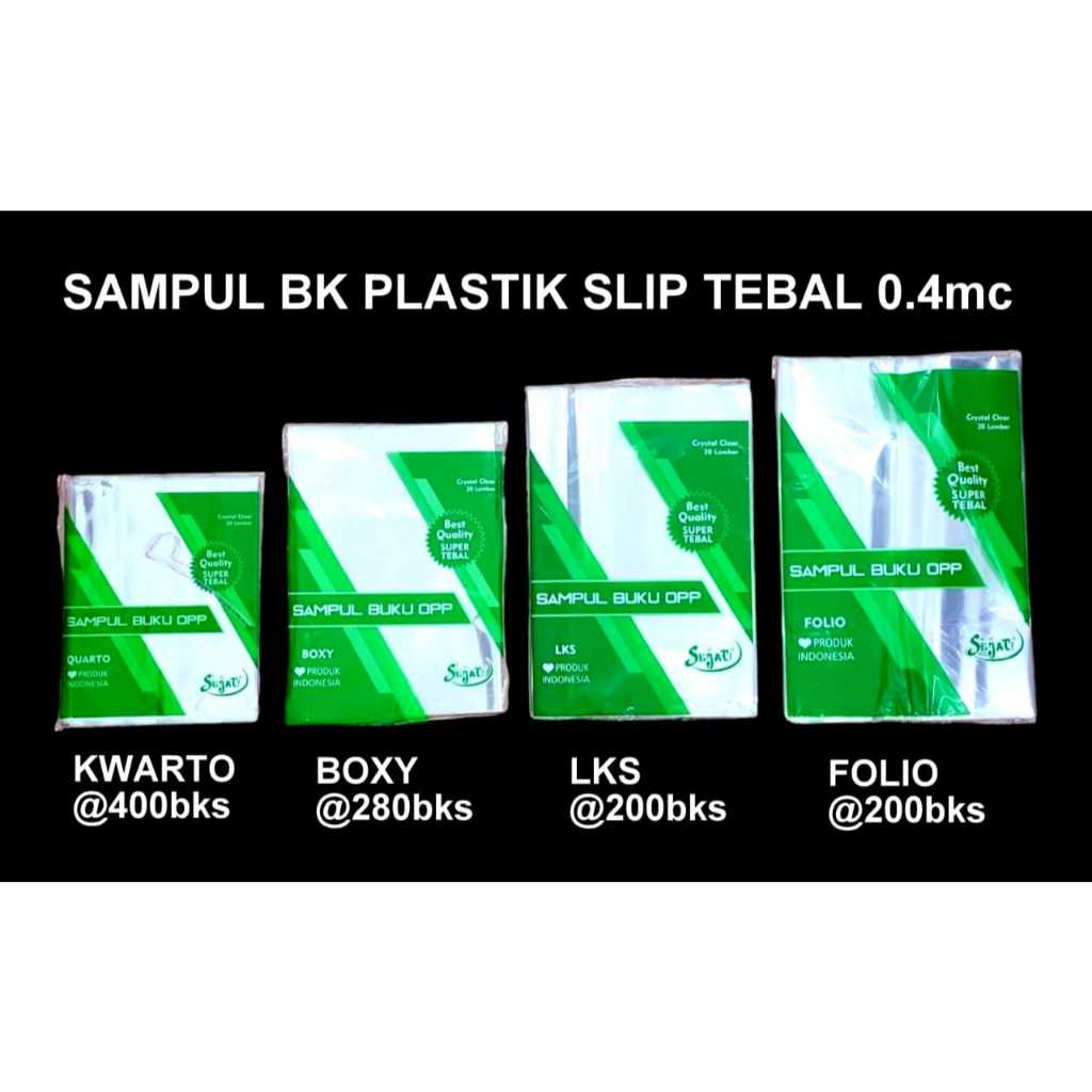 

Sampul Buku Tulis Plastik OPP Slip Murah Kuarto Boxy LKS Folio