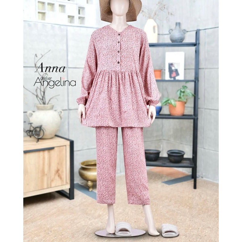 [SIAP KIRIM] ANNA PAJAMAS LIZZIE FLO FADED ROSE SIZE S BY ATELIER ANGELINA TERBARU