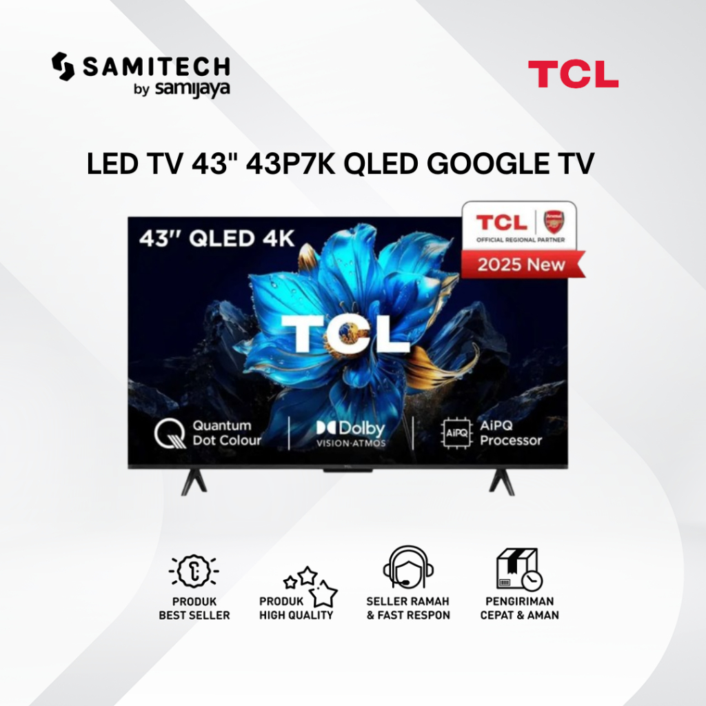 LED TV TCL 43" 43P7K QLED G00GLE TV 43INCH 4K UHD