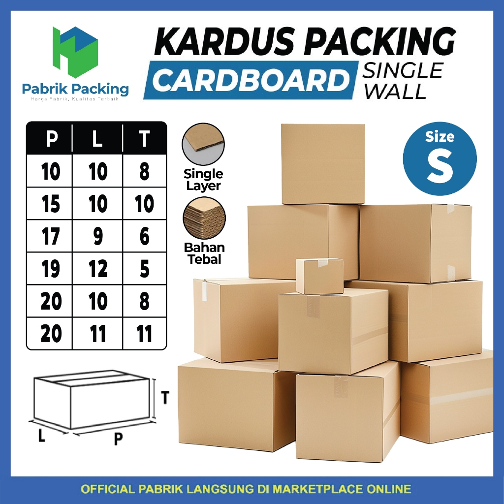 

KARDUS PACKING RUSFET / DUS KARTON BOX PACKING / BOX KARDUS BARU COKLAT POLOS SATUAN UKURAN S TERMURAH