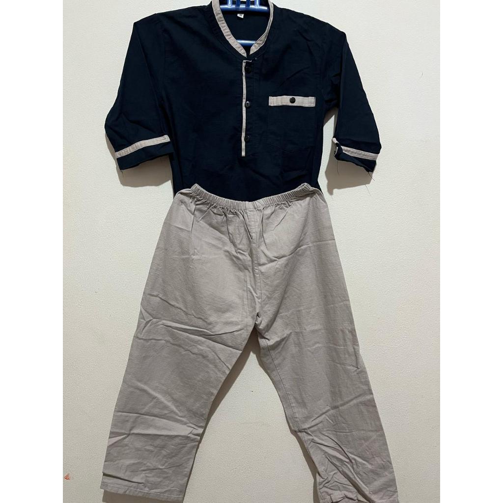 BAJU KOKO SETELAN ANAK NAVY ABU PL