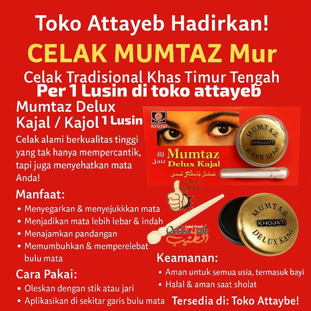 1 LUSIN ISI 12 CELAK MUMTAZ Mur Dibia Kajal Kajol Mur Dibia Celak Alis Mata Arab