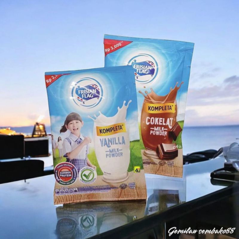 

FRISIAN FLAG KOMPLETA SUAU BUBUK COKLAT & VANILA 35 GRAM ISI 10 SACHET / SUSU BUBUK DEWASA