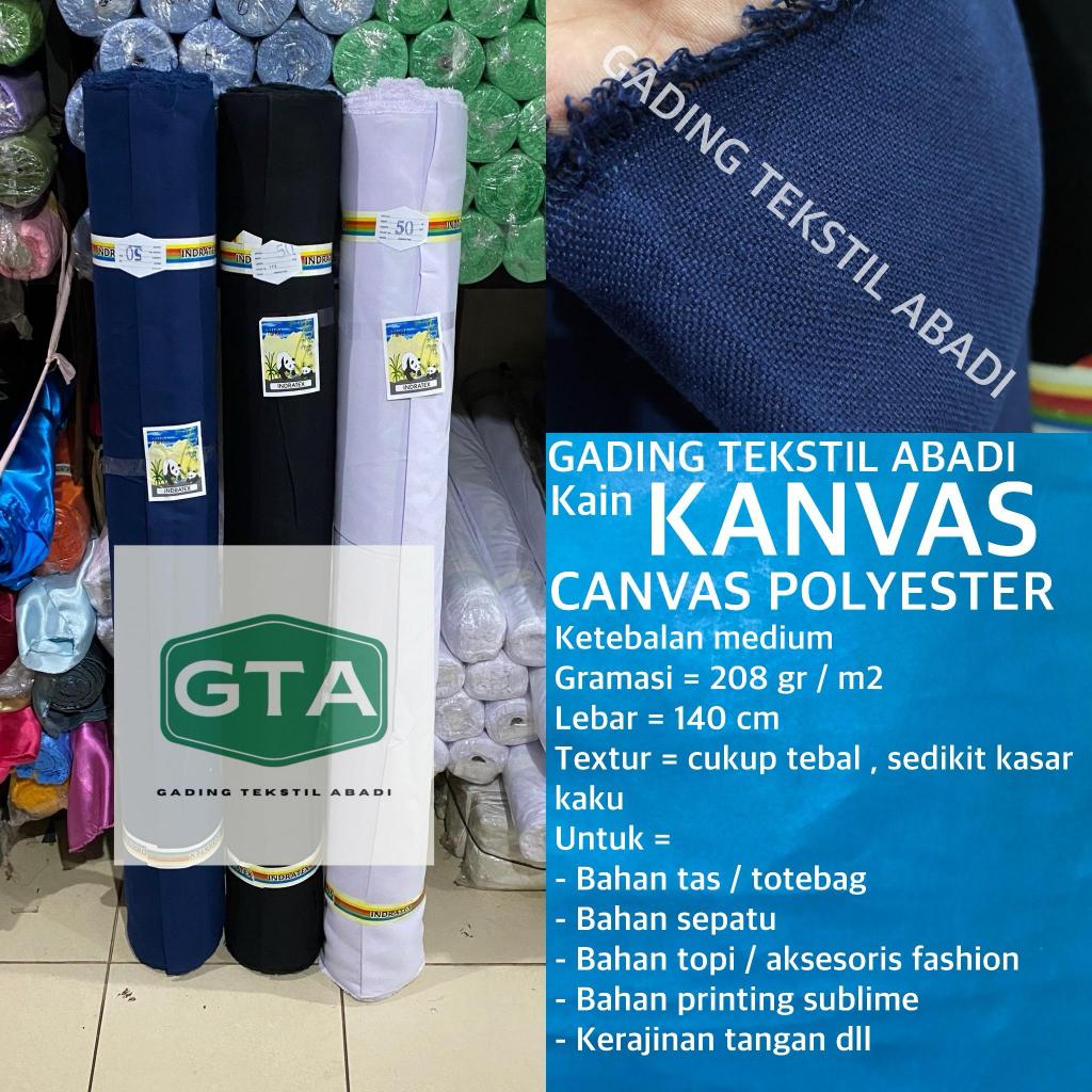TYH ( Per 1 Roll ) Kain Kanvas Canvas Polyester Lebar 140 Cm Ketebalan Medium Bahan Tas Tote Bag