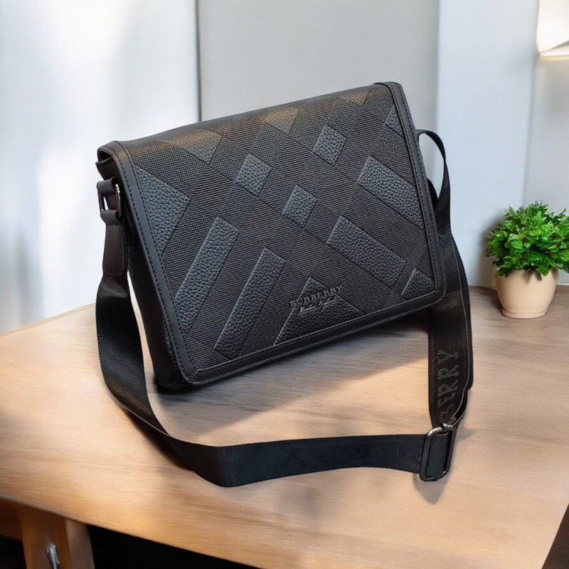 Tas selempang pria burberry full kulit sling bag pria tas kantor pria